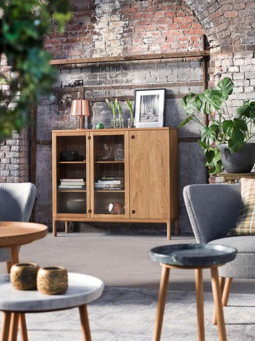 Bild 4, Prio Hög Ek Glasdörrar / trädörr | Stolab | Bonus Möbler