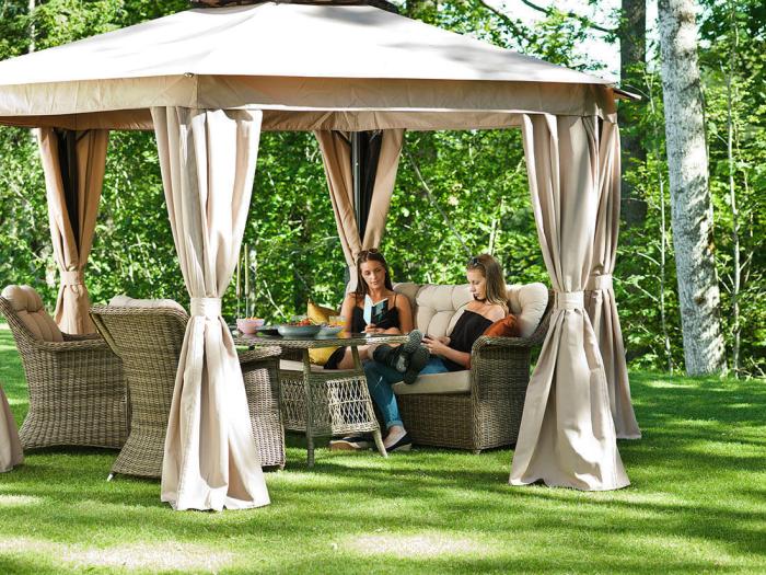 Bild 5, Luxor 6-kantig Ø400 cm Beige | Utgått | Bonus Möbler