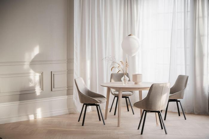 Bild 11, Filippa Runt 120-165X120 cm Vitpigmenterad ek | Rowico Home | Bonus Möbler