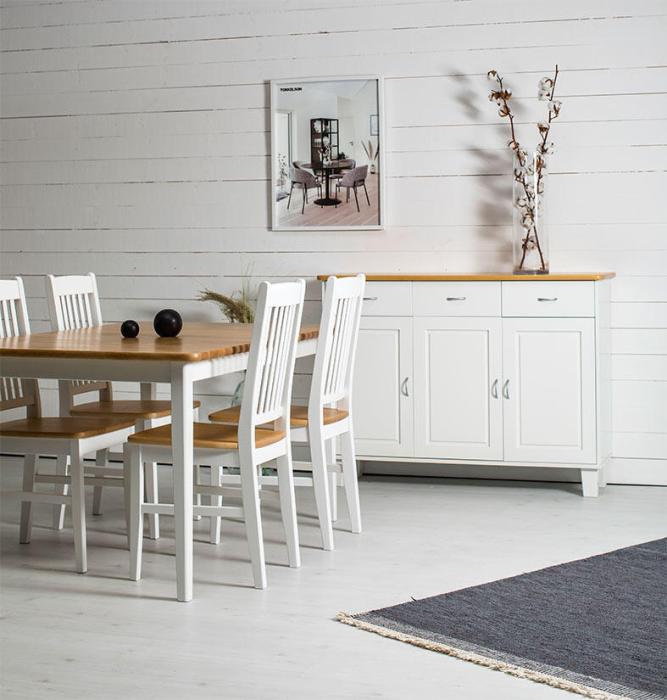 Bild 6, Boden 140-185X90 cm Björk / Vitlack | Utgått | Bonus Möbler