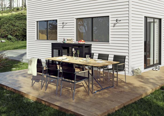 Bild 4, Gotland 220X95 cm Rostfritt stål / Teak - Brafab - Bonus Möbler