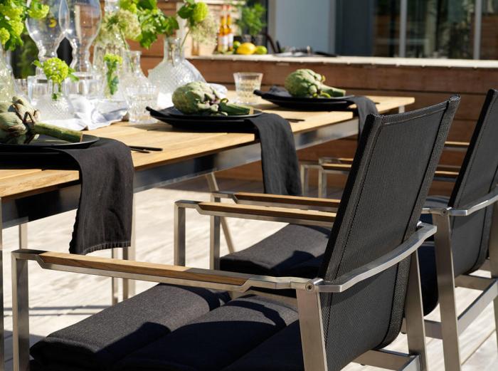 Bild 7, Gotland 220X95 cm Rostfritt stål / Teak - Brafab - Bonus Möbler