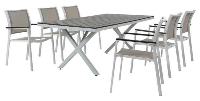 Bild 6, Leone Mattvit / Grå 200X100 cm - Brafab - Bonus Möbler