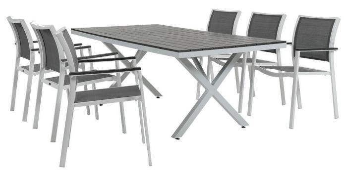 Bild 7, Leone Mattvit / Grå 200X100 cm - Brafab - Bonus Möbler