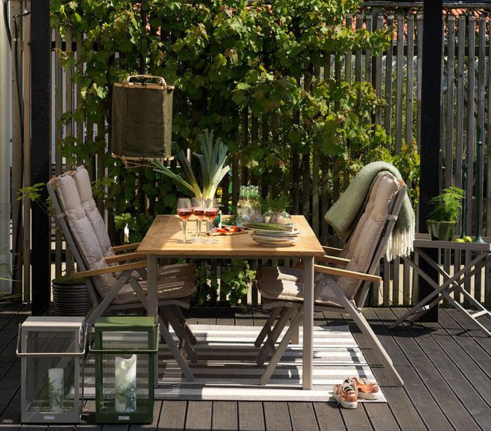 Bild 5, Lyon 152-210X92 cm Khaki / Teak - Brafab - Bonus Möbler