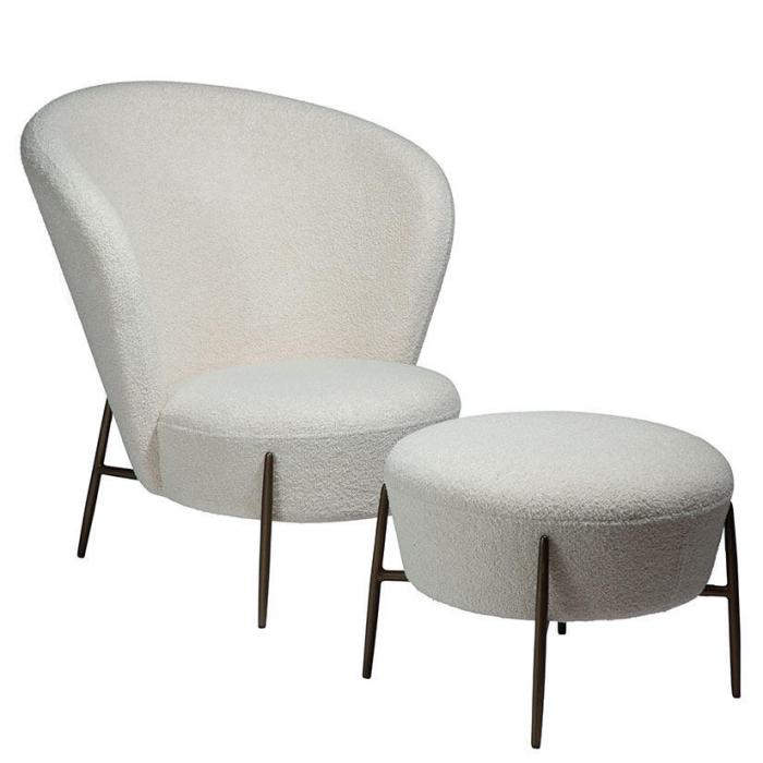 Bild 6, Orbit Bouclétyg rPES Dove / Antique Brass | Dan-Form | Bonus Möbler