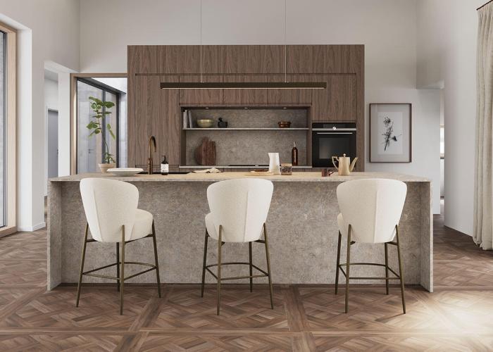 Bild 10, Orbit Låg Bouclétyg rPES Dove / Antique Brass | Dan-Form | Bonus Möbler