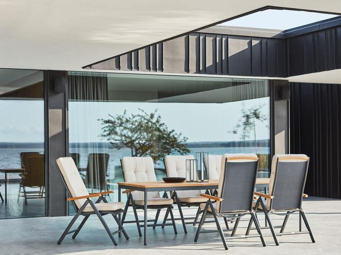 Bild 2, Nox 238X90 cm Teak Antracit - Brafab - Bonus Möbler