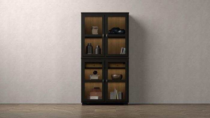 Bild 4, Camden 2+2 glasdörrar + 1 låda Burned Walnut Black - Englesson - Bonus Möbler