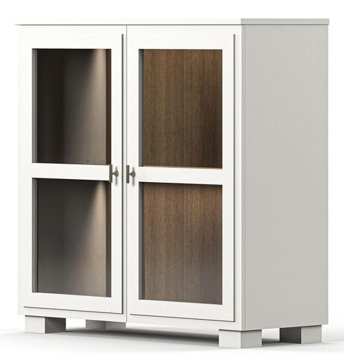 Bild 2, Camden Hög 2 glasdörrar Burned Walnut White | Englesson | Bonus Möbler