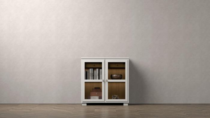 Bild 4, Camden Hög 2 glasdörrar + 1 låda Burned Walnut White | Englesson | Bonus Möbler