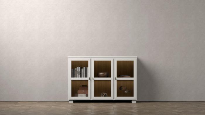 Bild 4, Camden Hög 3 glasdörrar Burned Walnut White | Englesson | Bonus Möbler