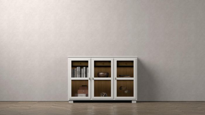 Bild 4, Camden Hög 3 glasdörrar + 1+1 låda Burned Walnut White | Englesson | Bonus Möbler