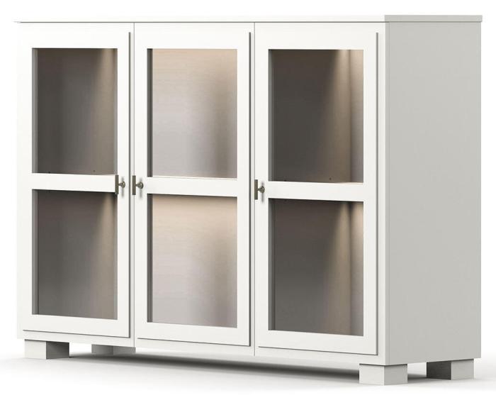 Bild 2, Camden Hög 3 glasdörrar White | Englesson | Bonus Möbler