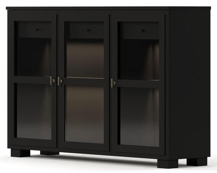 Bild 2, Camden Hög 3 glasdörrar + 1+1 låda Black - Englesson - Bonus Möbler