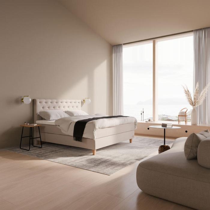 Bild 2, Ambassadör+ Limited Edition med Diva 180X200 cm, Sand | Jensen Beds | Bonus Möbler