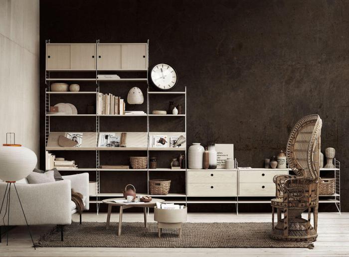 Bild 2, String Skåp med Skjutdörrar 78X20 cm Ask - String - Bonus Möbler