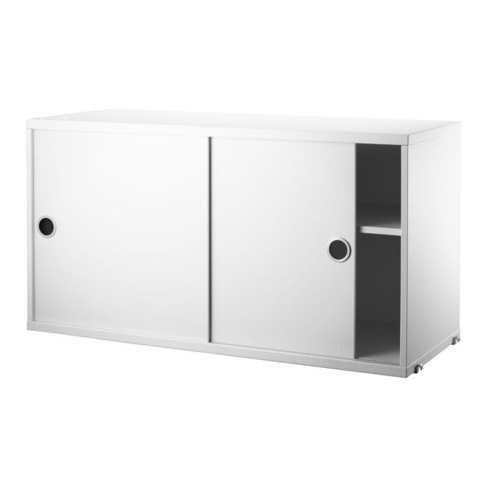 Bild 2, String Skåp med Skjutdörrar 78X30 cm Vit | String | Bonus Möbler