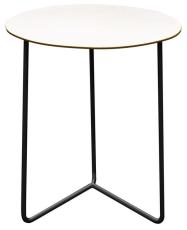 High Tech Bord &Oslash;60 cm Vit Laminat / Svart Stativ | Grythyttan St&aring;lm&ouml;bler | Bonus M&ouml;bler