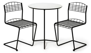 High Tech Bord &Oslash;60 cm och Stolar Svart | Grythyttan St&aring;lm&ouml;bler | Bonus M&ouml;bler