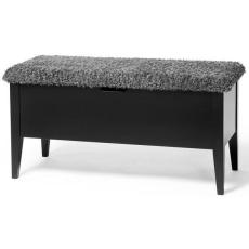 Klinte 90 cm Svartlack Gr&aring; F&aring;rskinnslook - Torkelson - Bonus M&ouml;bler