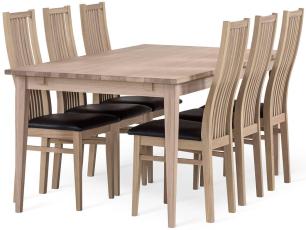 Garda 180X95 cm och Allegro Vitoljad Ek L&auml;derstolar | Torkelson | Bonus M&ouml;bler