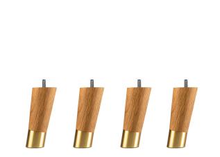 Lutande Tr&auml;ben med metallkant Ek / M&auml;ssing 12 cm | Hilding Anders | Bonus M&ouml;bler