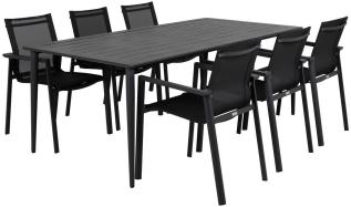 Nimes 200X98 cm och Delia Karmstol Textilene Antracit - Brafab - Bonus M&ouml;bler