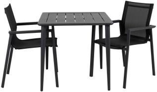 Nimes 78X78 cm och Delia Karmstol Textilene Antracit - Brafab - Bonus M&ouml;bler