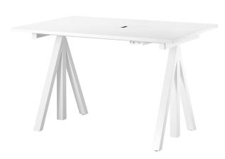 String Works H&ouml;j- och S&auml;nkbart Arbetsbord Vit Laminat 120 cm | String | Bonus M&ouml;bler