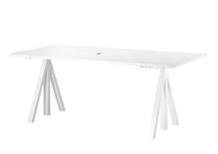 String Works H&ouml;j- och S&auml;nkbart M&ouml;tesbord 180X90 cm Vit Laminat | String | Bonus M&ouml;bler