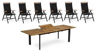 Nydala 200-280X96 cm Svart / Teak - Hillerstorp - Bonus M&ouml;bler