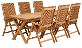 Julita 220X90 cm och positionsstolar Teak - Brafab - Bonus M&ouml;bler