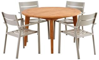 Lilja &Oslash;120 cm och Delia Stolar, Khaki - Brafab - Bonus M&ouml;bler