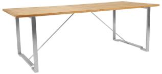 Gotland 220X95 cm Rostfritt st&aring;l / Teak - Brafab - Bonus M&ouml;bler