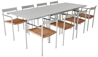 B45 250X92 cm och DK Light Grey Bord med 8 stolar - Brafab - Bonus M&ouml;bler