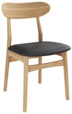 Aster med svart l&auml;dersits Oljad ek | Cas&oslash; Furniture | Bonus M&ouml;bler