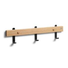 Nadja 40 cm 3 krokar Mattsvart St&aring;l Lackad Ek | Oscarssons M&ouml;bel | Bonus M&ouml;bler