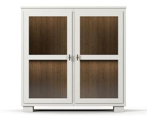 Camden H&ouml;g 2 glasd&ouml;rrar Burned Walnut White | Englesson | Bonus M&ouml;bler