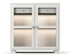 Camden H&ouml;g 2 glasd&ouml;rrar + 1 l&aring;da White | Englesson | Bonus M&ouml;bler