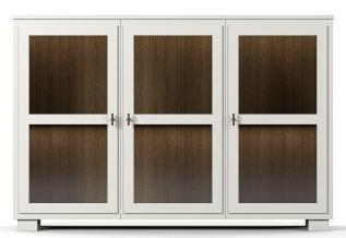 Camden H&ouml;g 3 glasd&ouml;rrar Burned Walnut White | Englesson | Bonus M&ouml;bler