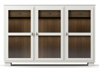 Camden H&ouml;g 3 glasd&ouml;rrar + 1+1 l&aring;da Burned Walnut White | Englesson | Bonus M&ouml;bler