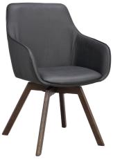 Alison Tr&auml;ben / Svart l&auml;der Brunlackad ek | Rowico Home | Bonus M&ouml;bler