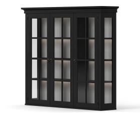 Stockholm 3 d&ouml;rrar, glassidor Black | Englesson | Bonus M&ouml;bler