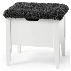 Klinte 45 cm Vitlack Gr&aring; F&aring;rskinnslook - Torkelson - Bonus M&ouml;bler