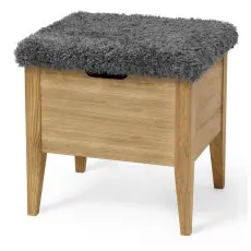 Klinte 45 cm Oljad Ek Gr&aring; F&aring;rskinnslook - Torkelson - Bonus M&ouml;bler