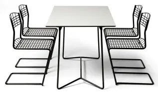 High Tech Bord 110X70 cm och Stolar Svart - Grythyttan St&aring;lm&ouml;bler - Bonus M&ouml;bler