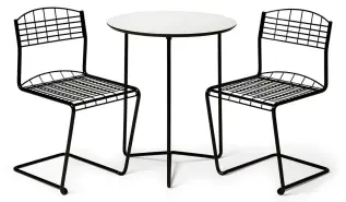 High Tech Bord &Oslash;60 cm och Stolar Svart - Grythyttan St&aring;lm&ouml;bler - Bonus M&ouml;bler