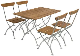 Bryggerigrupp 3 Obehandlad Teak / Varmf&ouml;rzinkat Stativ - Grythyttan St&aring;lm&ouml;bler - Bonus M&ouml;bler