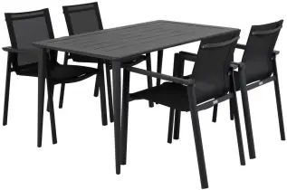 Nimes 140X78 cm och Delia Karmstol Textilene Antracit - Brafab - Bonus M&ouml;bler